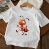 Kids Cute Ant Print Crewneck Short Sleeve Tee