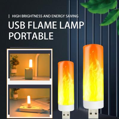 USB Flash Flammenatmosphärenlicht Tragbare LED Flammenkerzenlichter Buchlampe Powerbank Campingbeleuchtung Schlafzimmerdekorationslicht