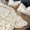 Live Broadcast Explosion Class A Maternal And Infant Grade Cotton Pure Cotton Double-Layer Yarn 4-Pcs Set Student Children'S Dormitory 3Pc Quilt Cover