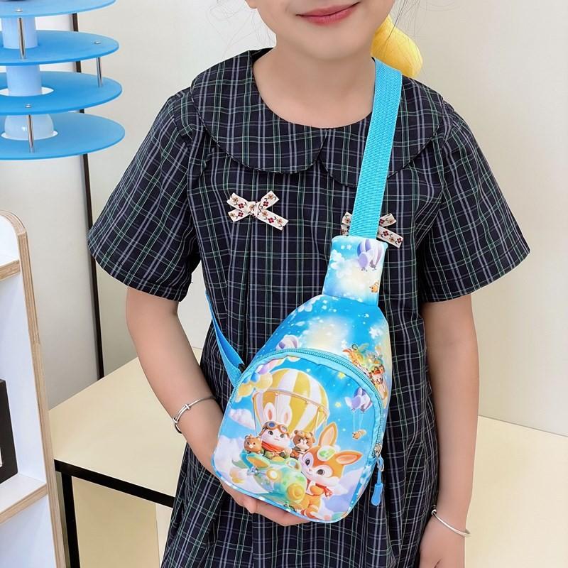 Earphones Puppy Elephant Bear Cartoon Animal Print Pattern Children Bag Chest