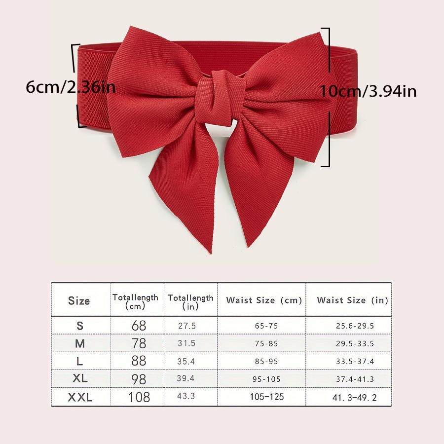 Dames Stretch Taille Riem Banden Elegant Breed Zij Tailleband Grote Strik Elastische Riemen Voor Meisjes Jurk Jas Cummerbunds Korset 68CM rood