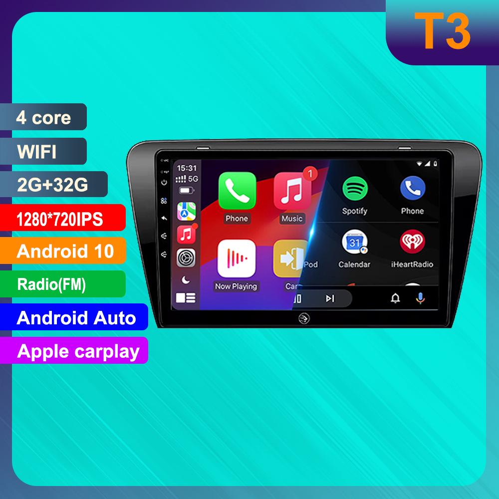 Skoda Octavia 10-дюймовая Android GPS Навигация для Автомобиля с HD Камерой Заднего Вида и Совместимостью с CarPlay