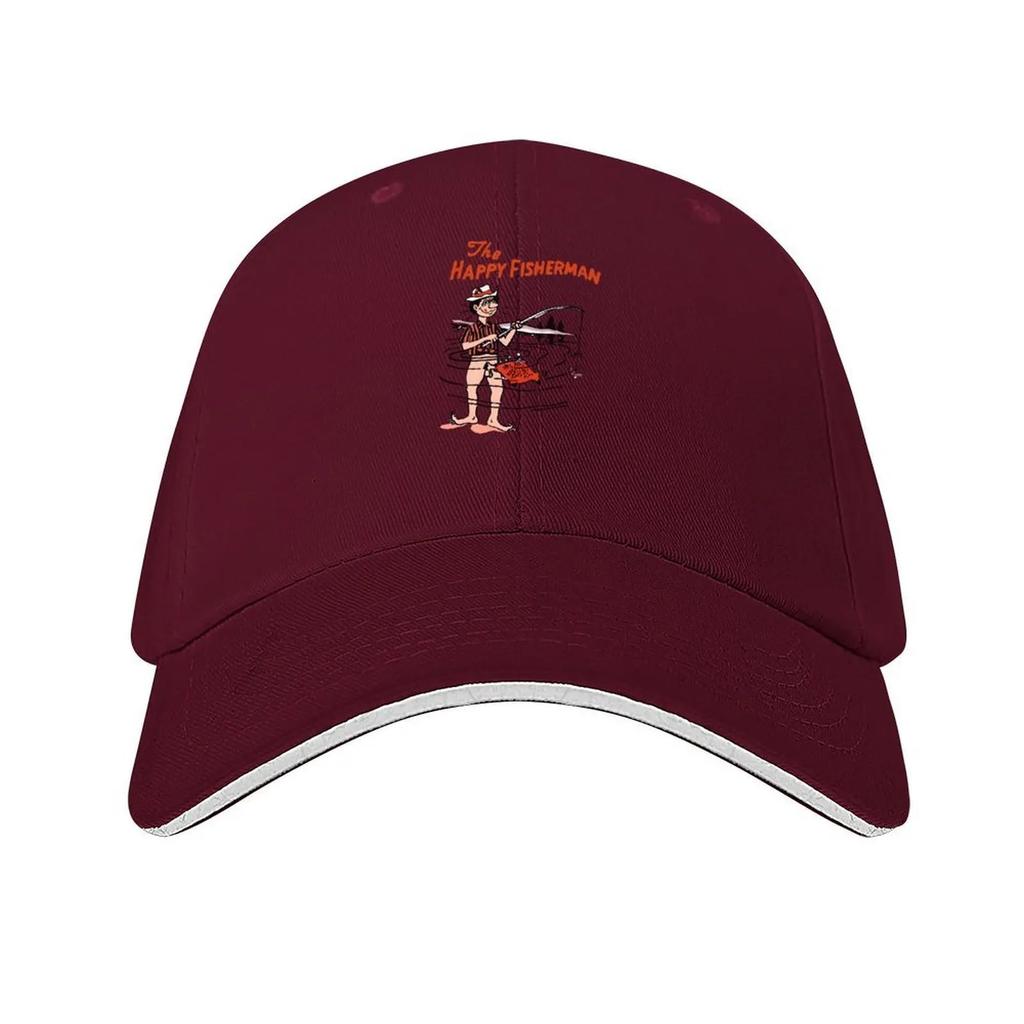 Der Glückliche Fischer Klassisches T-Shirt Baseballkappe modische Mütze Strand Papa Hut Herren Luxus Damen