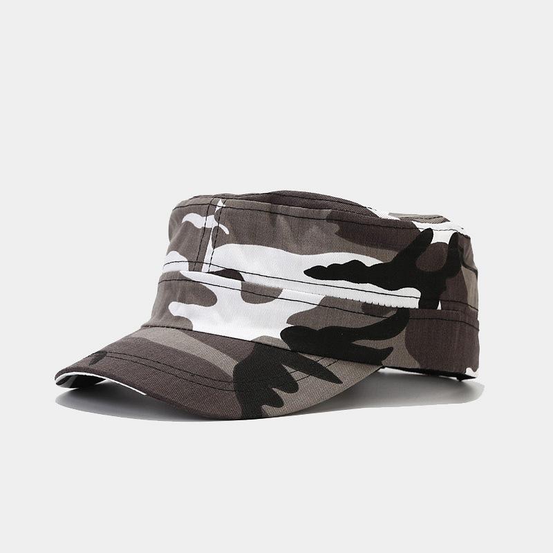 Camouflage Flat Top Military Cap For Outdoor Sun Protection, Spring Summer Forest Hiking Fishing Sun Hat