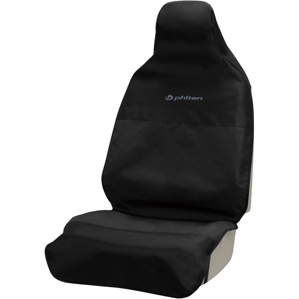 BONFORM Phiten Aqua Titanium Waterproof Seat Covers, Black, Front Seat, One Size Fits All, Easy Installation, Scratch and Stain Resistant, 4119-10BK