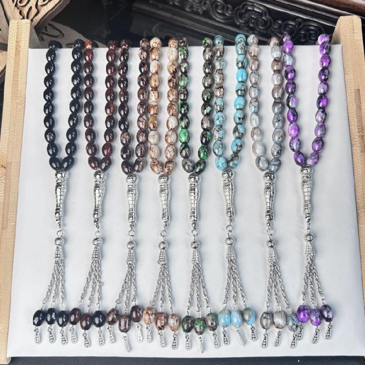 Handmade Glass Bead Rosary Bracelets Cross Pendants Bracelets Catholicism Prayer