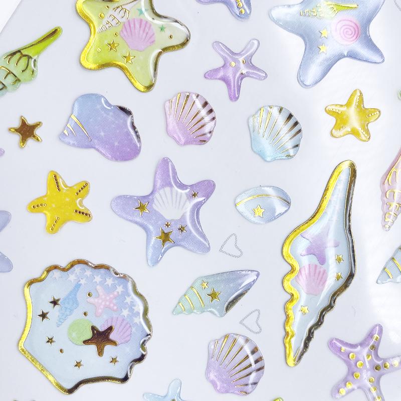 Fun Fantasy Cartoon Stickers Bronzing 3D Environmental Protection Mobile Phone Diary Handbook Sticker Material Children Gifts