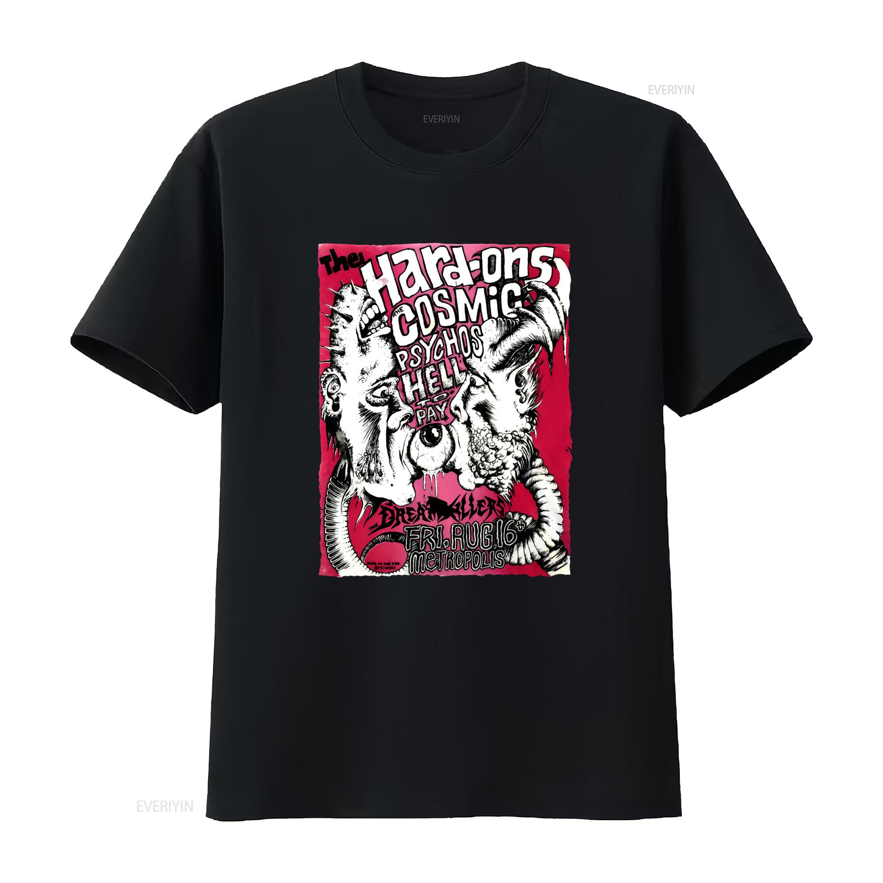 

Vintage 1991 Hard Ons Cosmic Psychos Hell To Pay Rock Band T Shirt S 4XL LI1222 vintage Washed Unisex graphic Versatile 4XL
