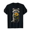 European Sizes Raccoon Holding Sunflower Cute Flower Mothers Day T-Shirt