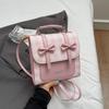 Schoolbag Korean Style Bow Backpack for Women, 1011 New Chic Preppy Style Girls' Backpack, Textured Crossbody Single Shoulder Bag