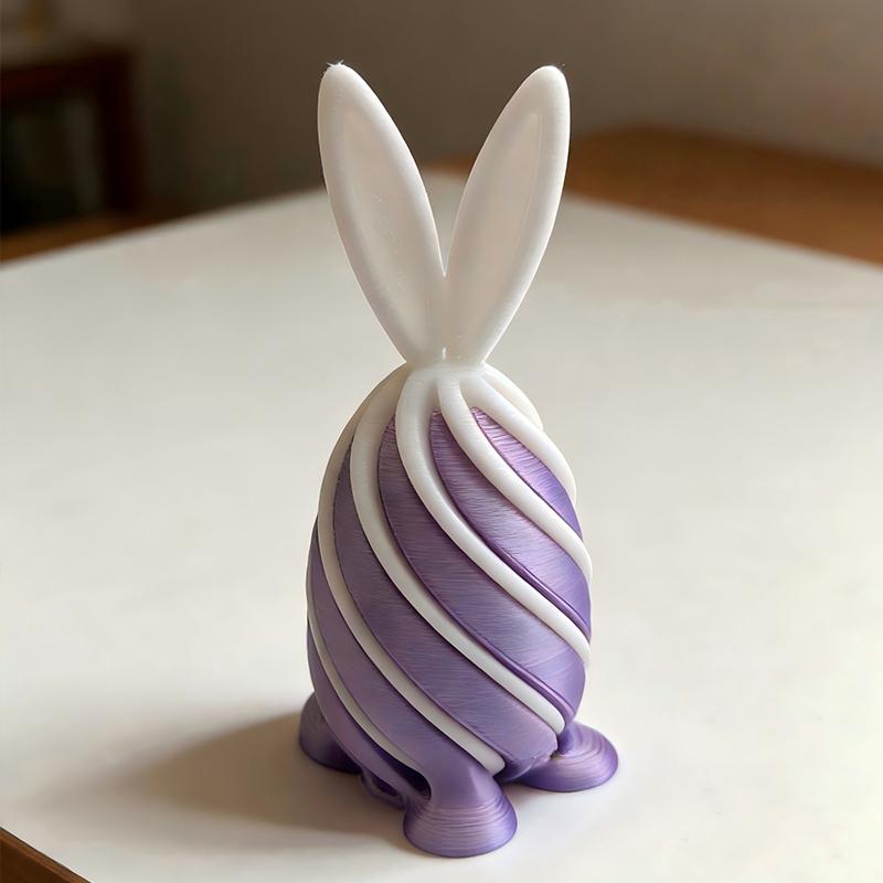 

3D Printed Spiral Bunny Fidget Toy Gear Liquid Flow Cone With Rotating Design Anxiety Relief Toys Easter Day Desk Ornament Gift