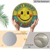 2D Flat, 1pc Round Aluminum Hanging Sign - "Don't Worry Be Happy" Retro Smiley Face Metal Wall Art, Vintage 70s Groovy Style, Perfect for Boho Home