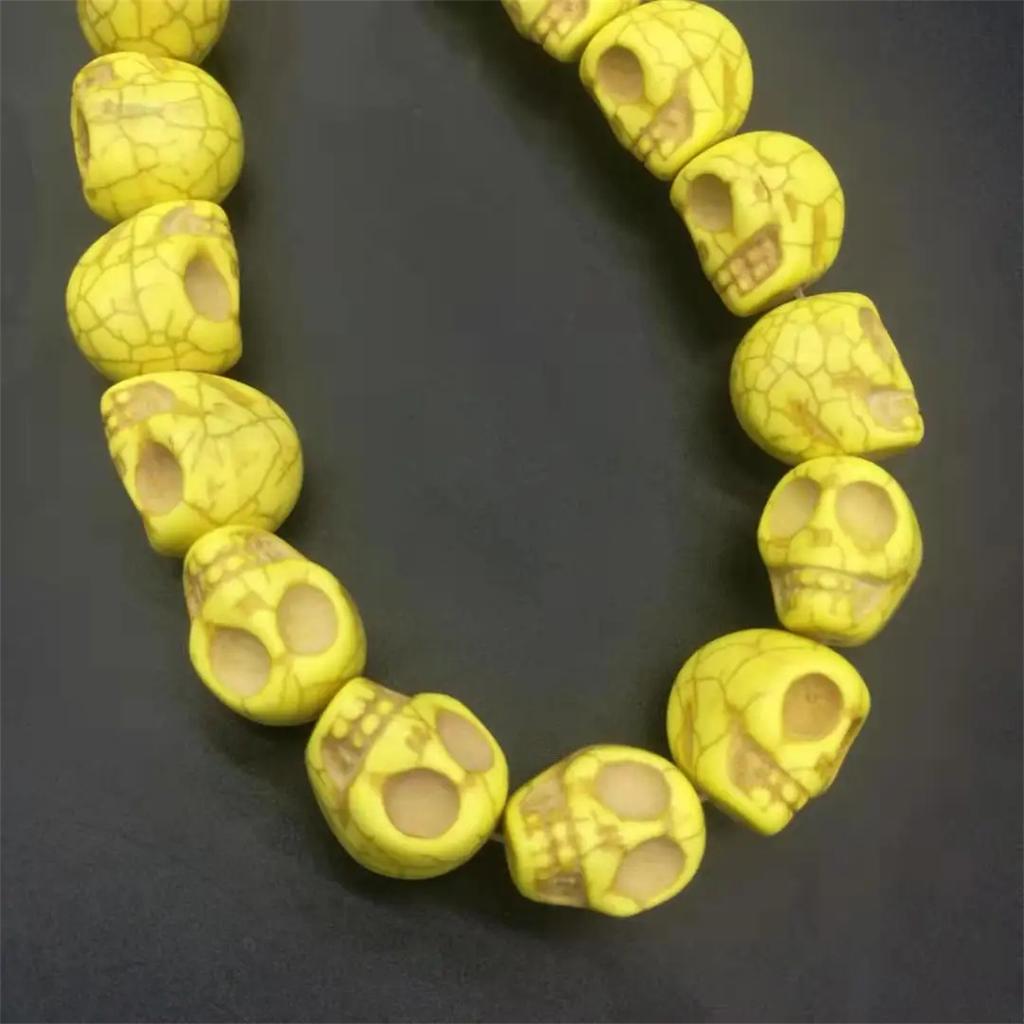 CH70 20Pcs 11mm wacky Skull Beads Clothes Multicolor Beads Handmade Diy Necklace Gothic Jewelry Handmade Beads trend Accessories