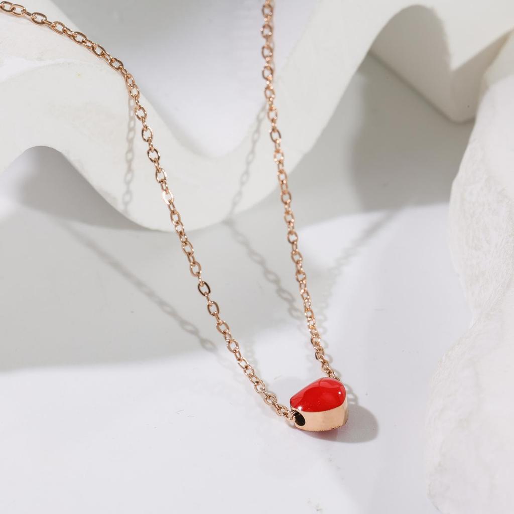 Xiaohong Love Pendant Necklace Titanium Steel Clavicle Chain Women'S Non-Fading Couple Gifts