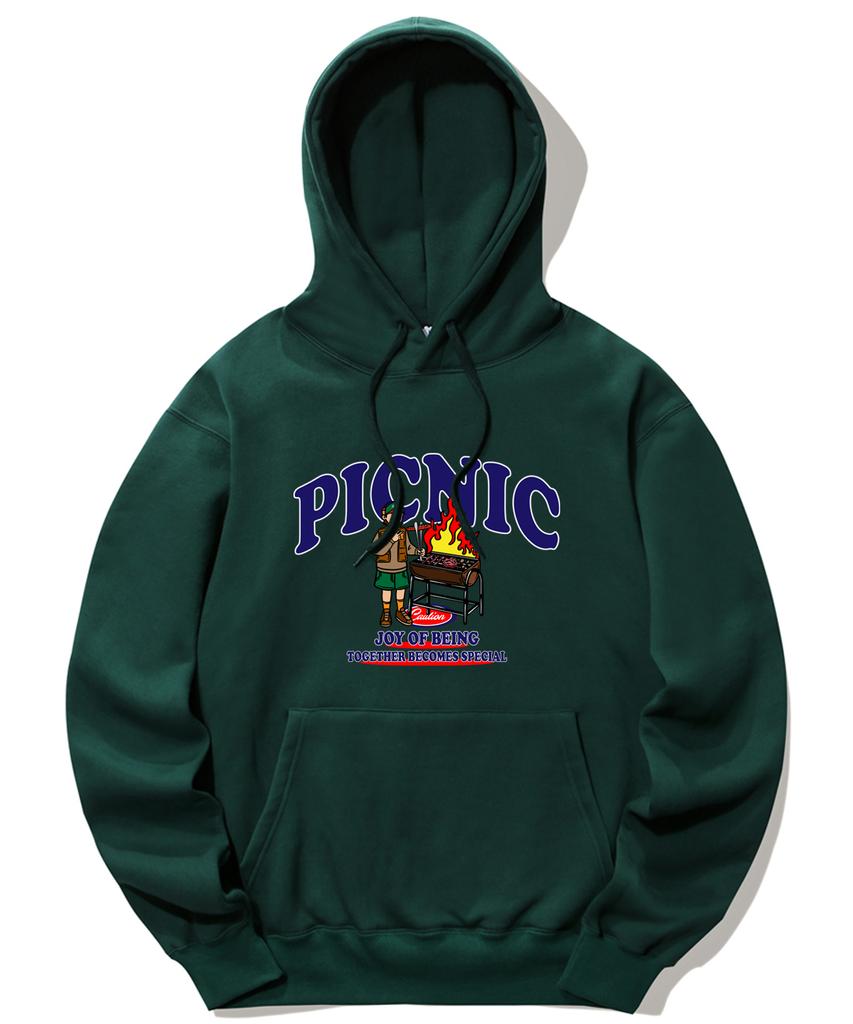Picnic Barbeque Graphic Hoodie - Green