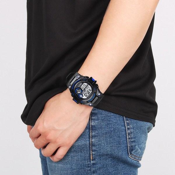 H& Sports Waterproof Light Round Watch Blue