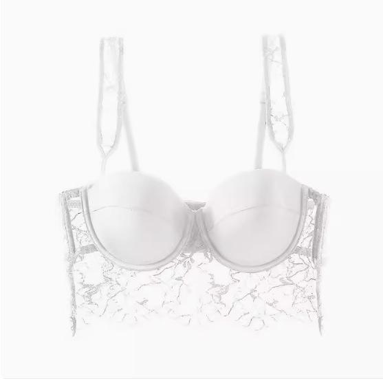 Big breasts show small underwear women's sexy pure lace lace bra thin cup soft steel ring side up support anti-drop bra