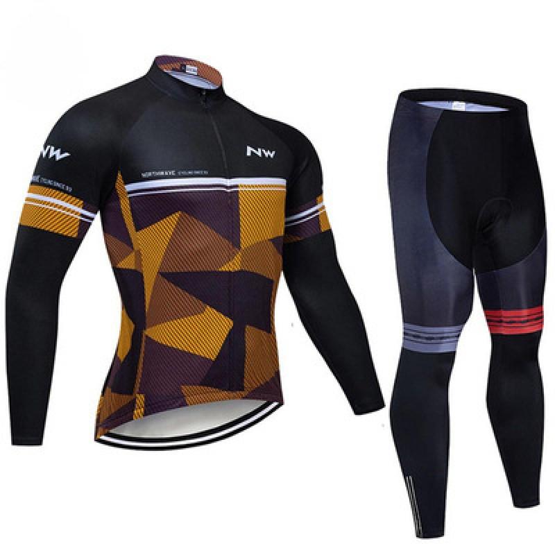 Long Sleeve Cycling Jersey Set With Matching Pants Road Mountain Bike Riding Winter Unisex