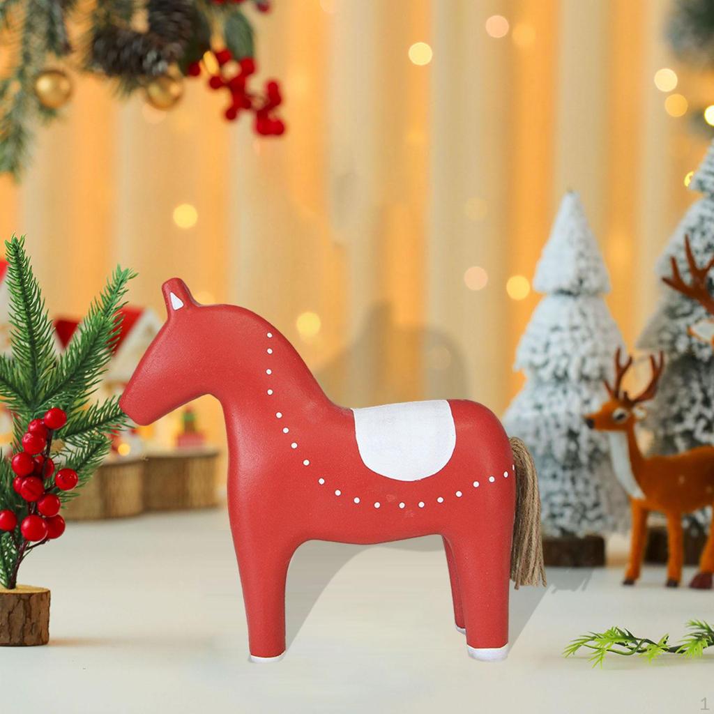 Horse Ornament Room Wooden Figurine Keepsake Art Crafts Portable