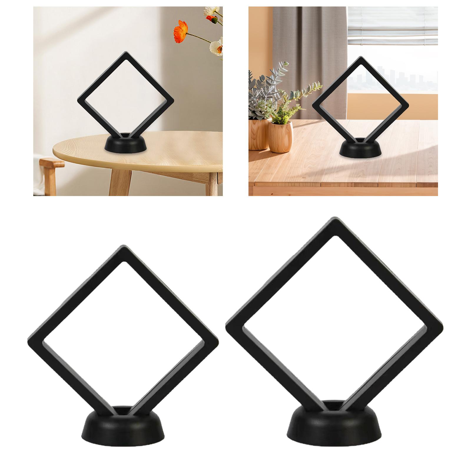 4x Transparent Floating Frame Display Case, 3D Floating Display Case for 11x11x2cm