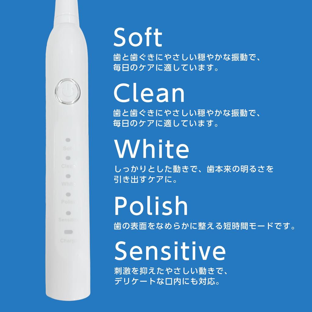 YSN Sonic Toothbrush Clear with 12 Replacement Brush Heads Included (White) 5 Modes, Rechargeable, Auto Timer Function, Black, Electric, USB