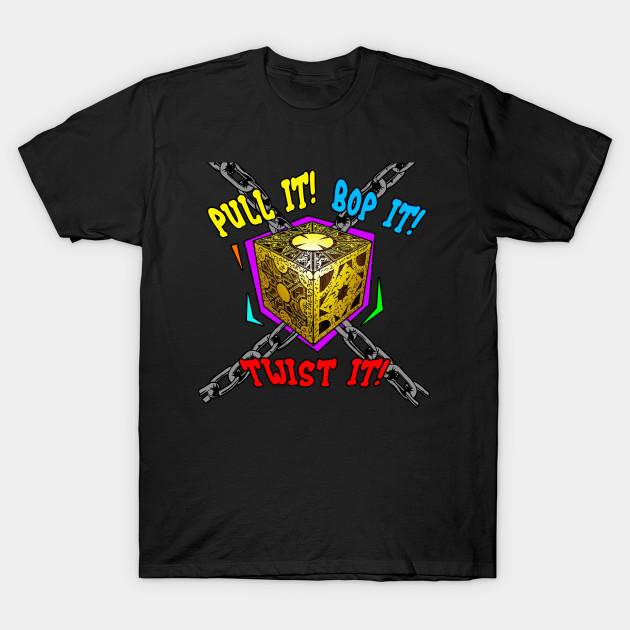 Men Black Print T-shirt Bop It! Hellraiser No-Cut Transfer Paper Print Cotton Tshirt XL чёрный