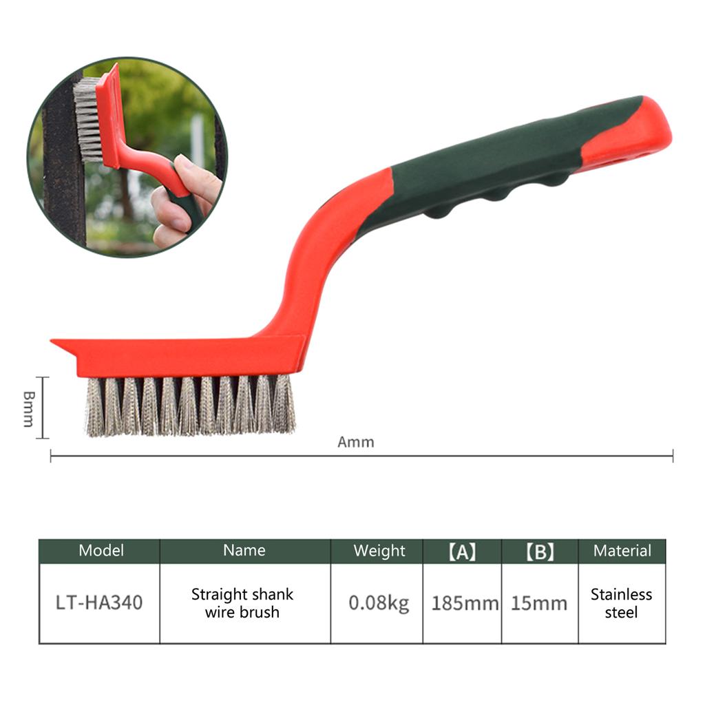 Grande Taille Brosse en Fil de Fer et Fer Brosse en Acier Inoxydable pour l'Élimination de la Rouille Manche en TPR Outil Industriel de Nettoyage, Polissage, Dérouillage
