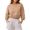 Women's 3/4 Sleeve Neck Casual Sweatshirt Loose Fit Color