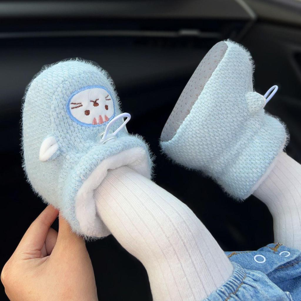 Winter Velvet-Lined Non-Slip Baby Shoes for Girls - Soft Sole, Warm Protection