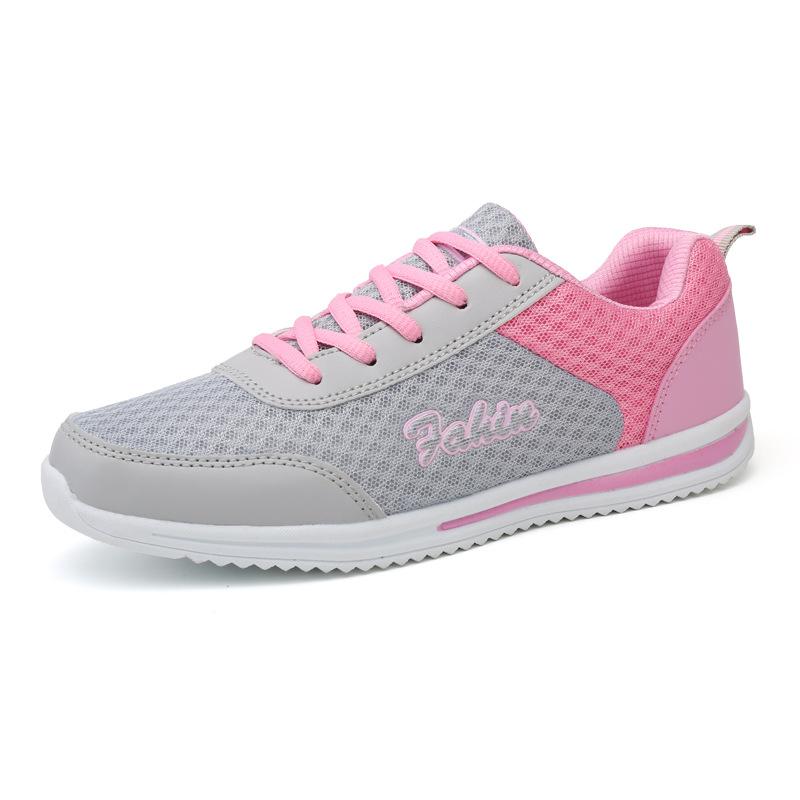 Damen Sportschuhe Klassische Sneakers Frau Atmungsaktive Mesh Schnürsneaker Leichte Freizeitschuhe für Damen Casual Tennis