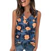 V Neck Tank Top Women Print Tank Tee Casual Loose Fit Sleeveless Shirt
