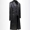 Explosive European and American medieval clothing medium and long PU leather trench coat steam punk goth leather coat men