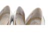 Gebrauchte AUTHENTISCHE CHANEL G45663 Loafer CC-Logo Kamelie Silbernes Leder