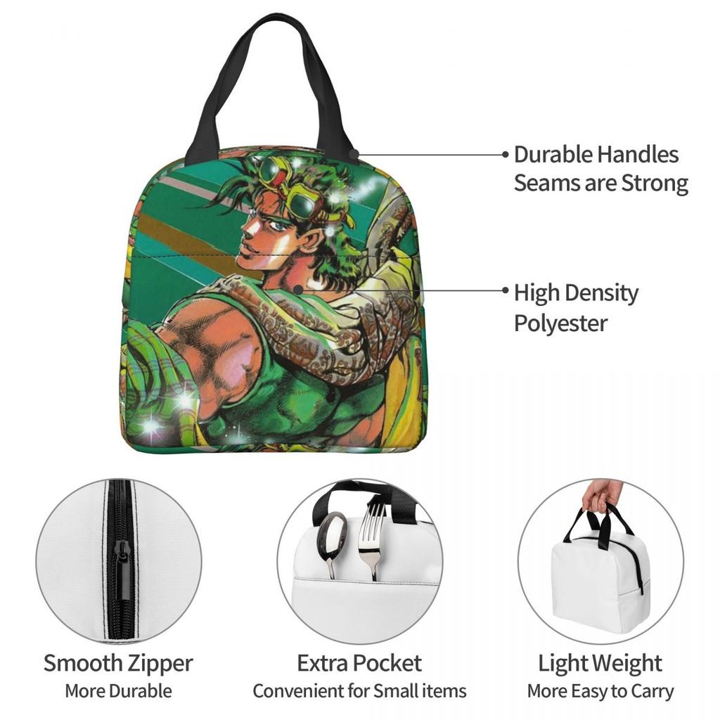 Jojo Bizarre Adventure Joseph Joestar Insulated Lunch Bag for Kids School Cooler Thermal Food Box Tote Lunch Boxes Container