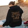 Autumn And Winter Women'S Shoulder Sleeves Trendy Brand Tm Letter Print Hooded Loose Fleece Sweater