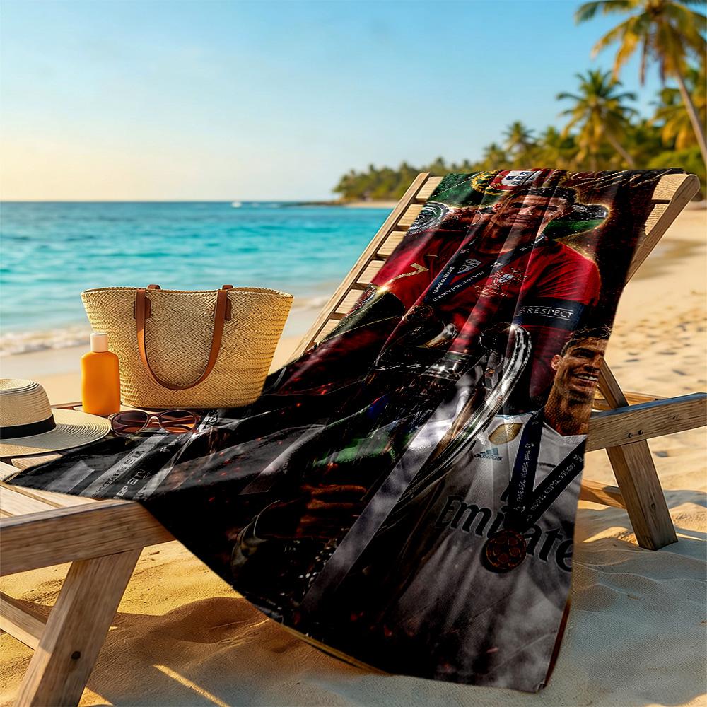 Cristiano Ronaldo Beach Towel Quick-Dry Soft Microfiber Comfortable Lightweight Portable for Swimming,Beach,Camping, Travel, Beach Accessories,Gym