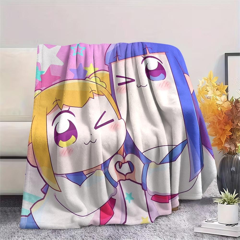 Pop Team Epic  Print Flannel Blanket, High quality Comfortable for All Seasons, Home Decor, Warmth and Comfort