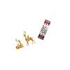 Winter Reindeer Elk Figurines And Christmas Table Runner Dresser Scarf Seasonal Holiday Decor for
