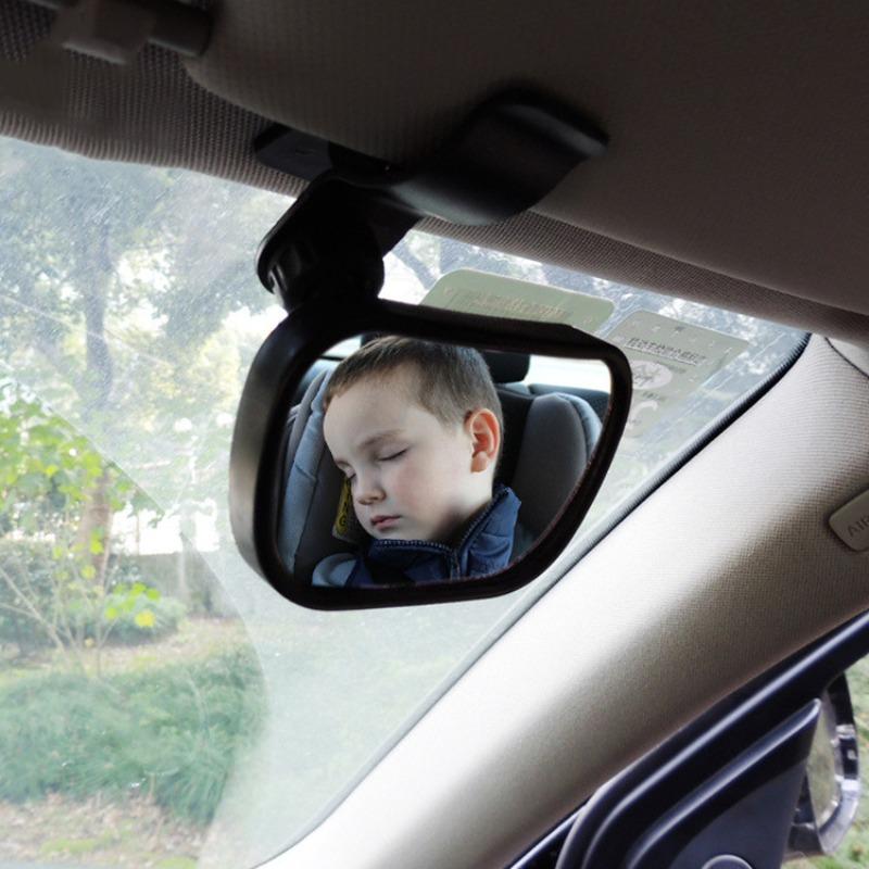 1pc Car Baby Rearview Mirror Adjustable 2 In 1 Convex Safety Mirror Rear Seat Child Observation Driving Aid Accessory Interior Mirrors6