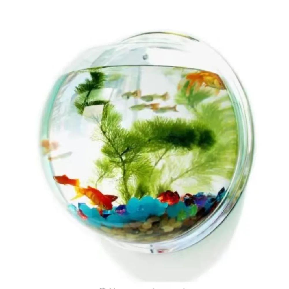 Acrylic Fish Bowl Wall Hanging Aquarium Tank Aquatic Pet Supplies Pet Products Wall Mount Fish Tank for Betta&Display Fish