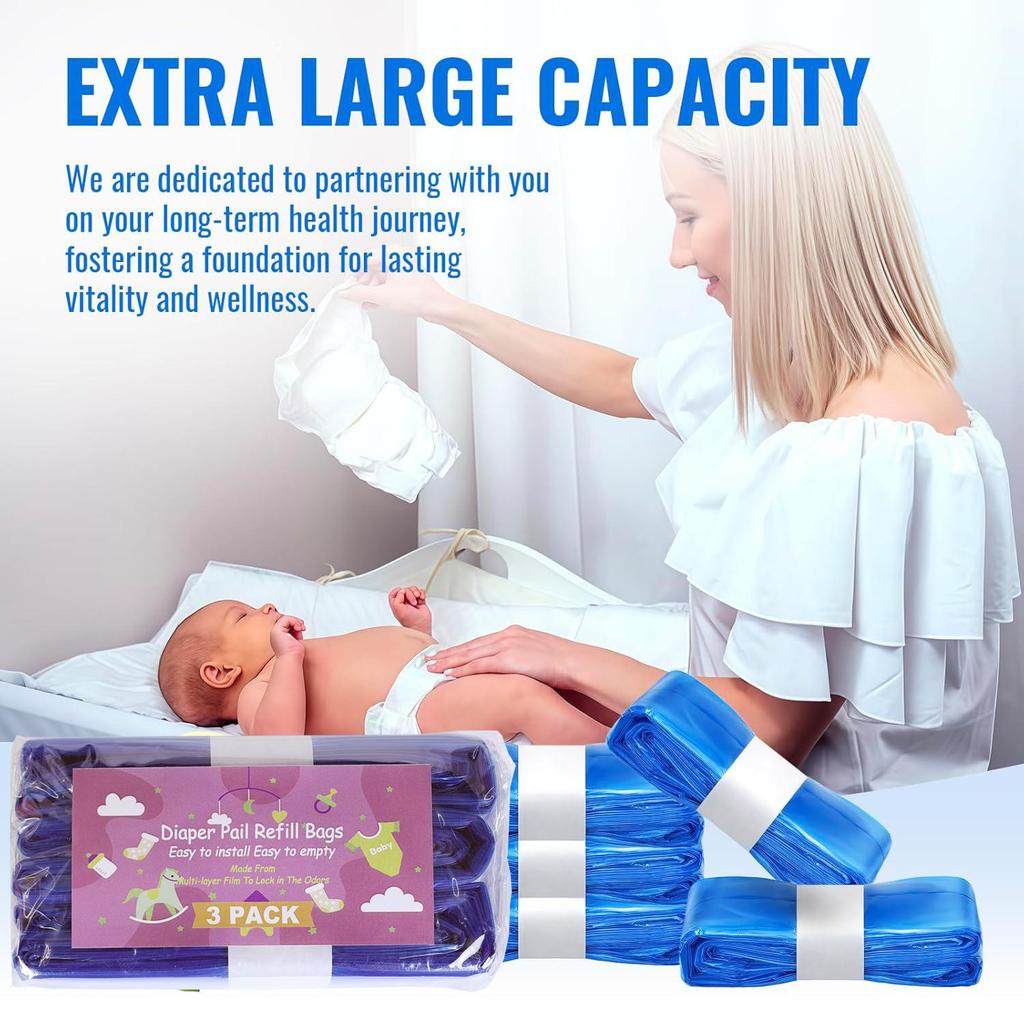 Temu Odor-Blocking Diaper Pail Refills Compatible with Genie