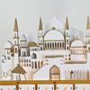 Ramadans Holz Countdown Kalender Schubladen Eid Mubarak Moschee Adventskalender Dekoration mit LED-Licht und 30 Schubladen