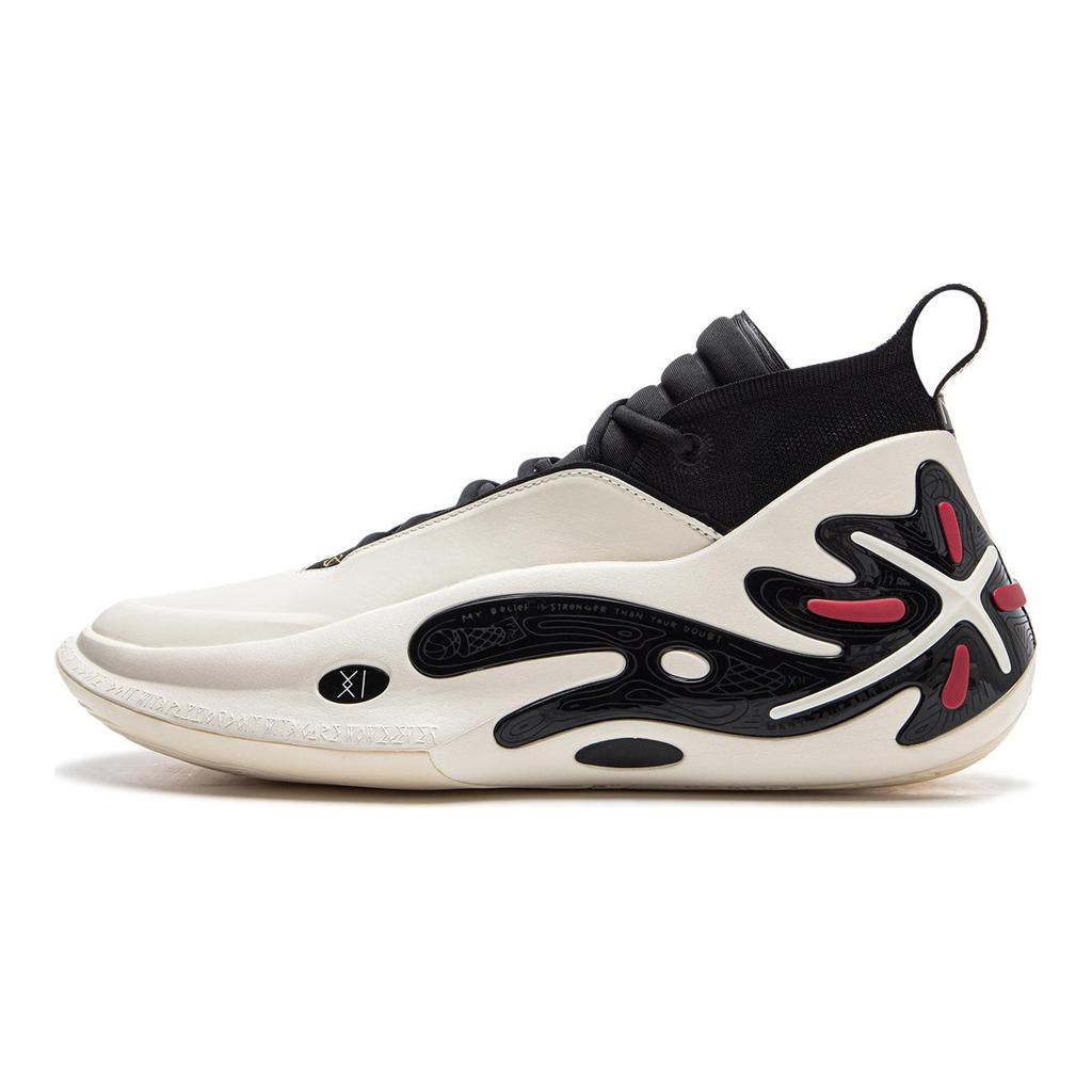 Li Ning WOW11 Basketbalschoenen Heren Mid-top Wit Zwart ABAU049-1
