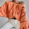 Women's European and American Lantern Sleeve Pullover Sweater