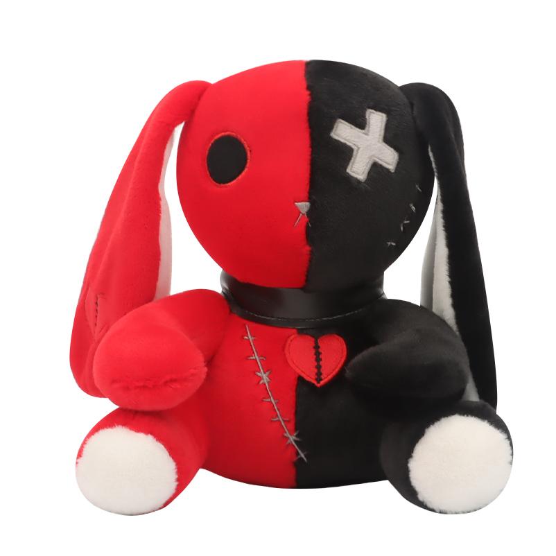 25CM Halloween Stuffed Animal Color Mosaic Reborn Rabbit Cartoon Soft Model for Boys and Girls Christmas Gifts