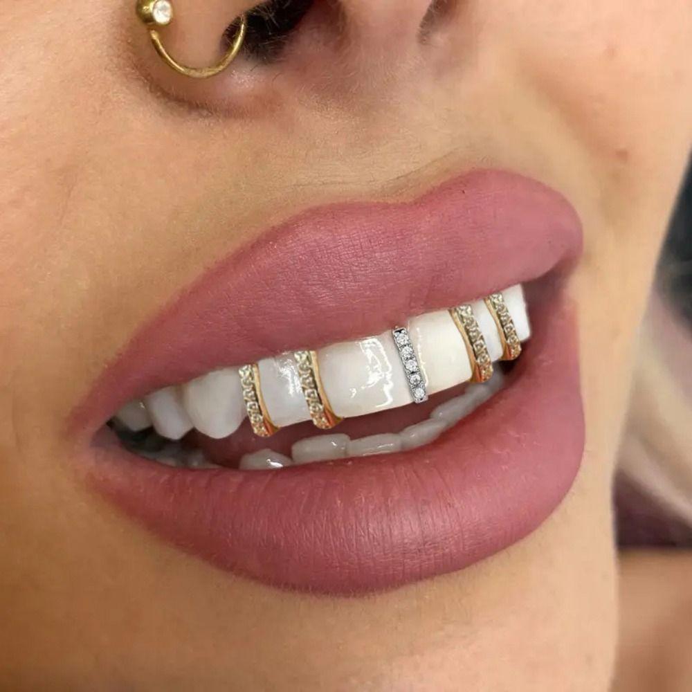 3/5Pcs Punk Hip Hop Teeth Grillz Funny Single Clips Grillz Creative Single Dental Braces  Men/Women