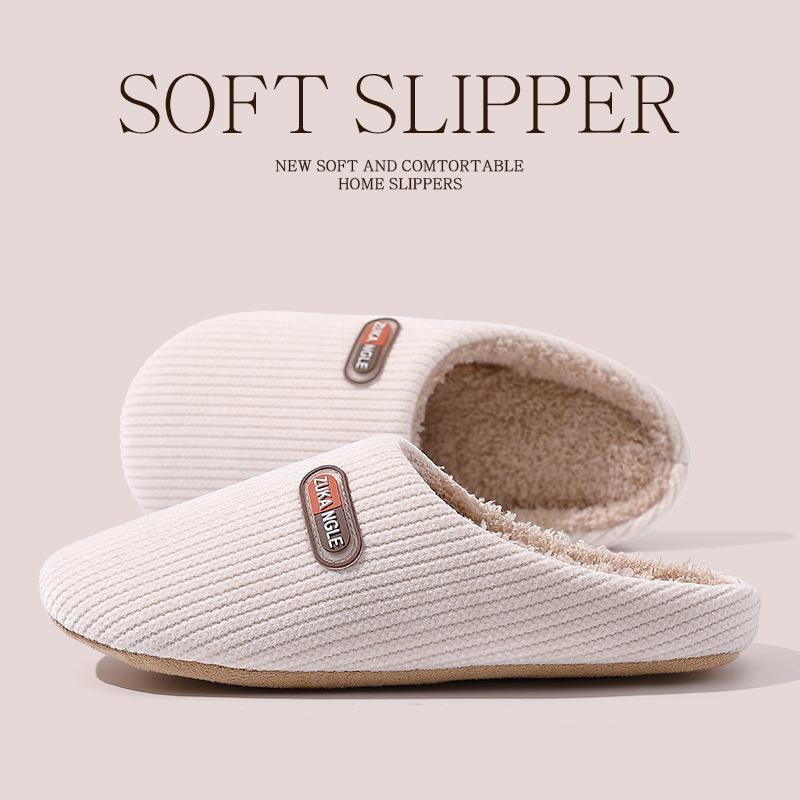 

Хлопковые тапочки женские зимние нескользящая подошва новые домашние флисовые теплые тапочки мужские 36-37