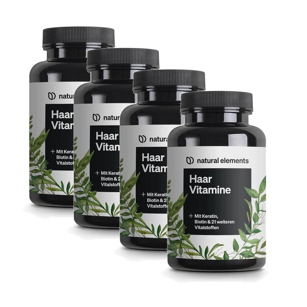 Natural Elements Hair Vitamins Keratin Biotin Selenium Zinc Capsules 4 pcs 180 Tablets