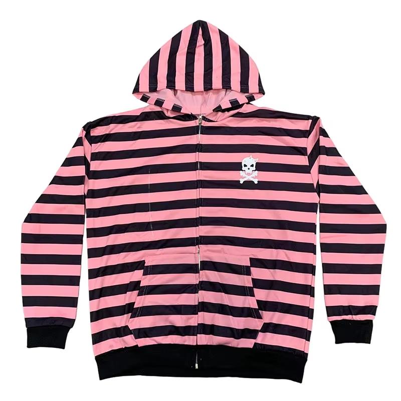 

Европейский и американский уличный тренд полосатое контрастное готическое худи с длинным рукавом S