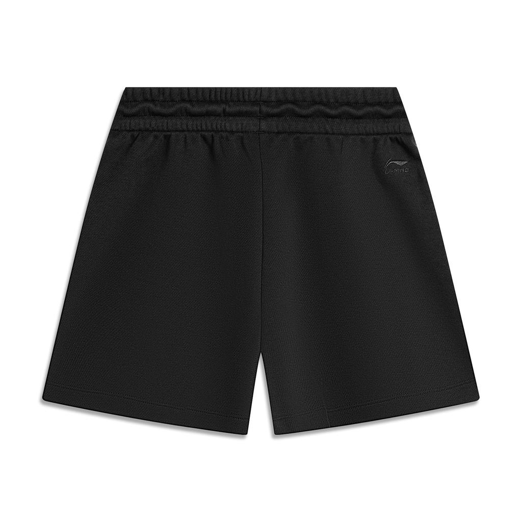 Li-Ning Sports Lifestyle Series Letter Mid-Waist Drawstring Comfortable Versatile Breathable Casual Shorts Women Shorts Black AKSU530-2